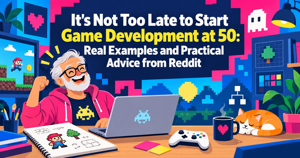 Nunca es demasiado tarde para empezar a desarrollar videojuegos a los 50: casos reales y consejos prácticos reunidos en Reddit
