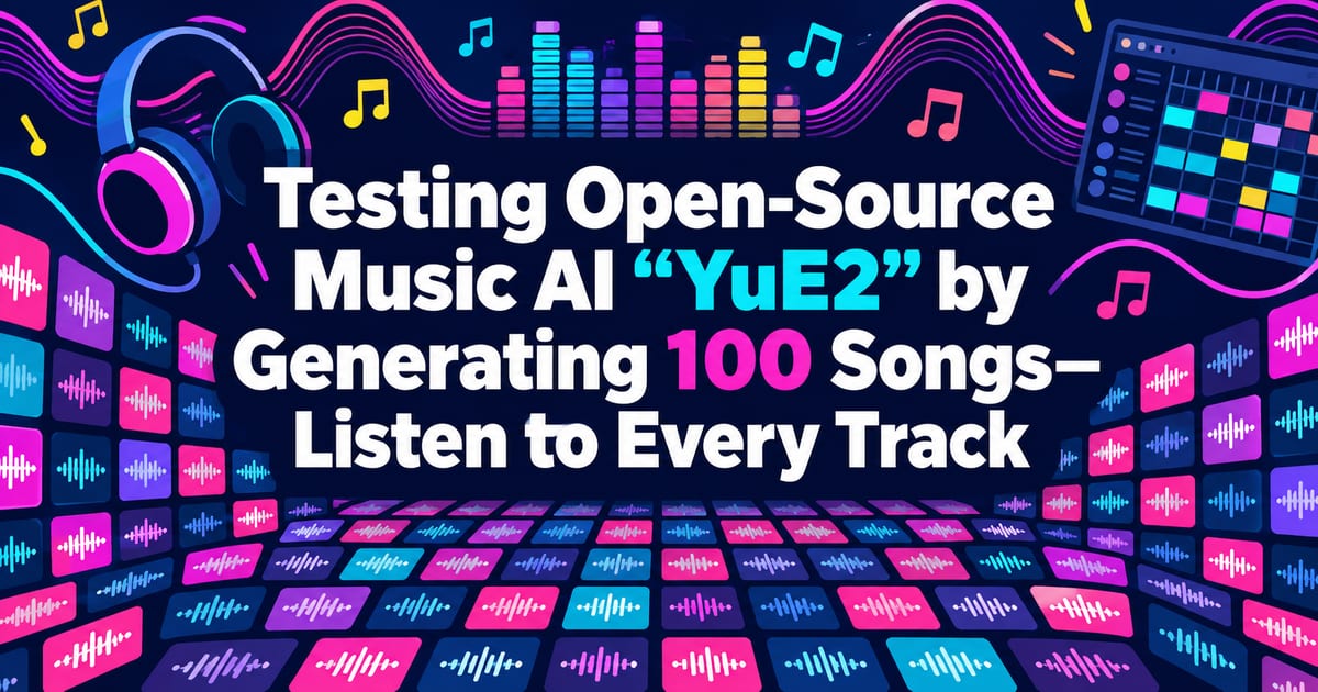 Generé y evalué 100 canciones con YuE2, la IA de composición de código abierto: escucha todas las pistas