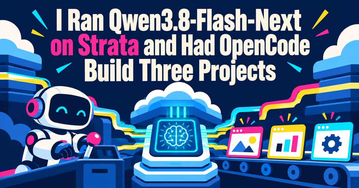 Probé Qwen3.8-Flash-Next en Strata e hice que OpenCode creara tres proyectos